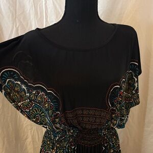 Elegant Black Paisley Women's Top
